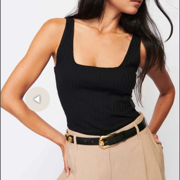 Nation LTD Tops - Nation LTD Black Ribbed Fitted Tank Top
